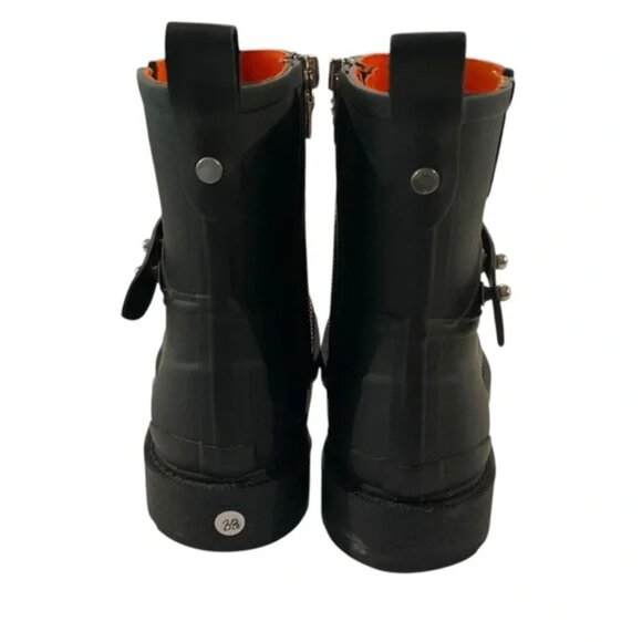 Rag and Bone Black Moto Rain Boots 39 / 8.5 - Picture 5 of 12